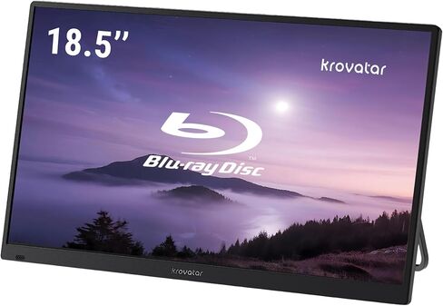 مشغل بلو راي محمول Krovatar مقاس 18.5 بوصة FHD IPS 1080P مع شاشة، يدعم تشغيل أقراص Blu-ray/DVD/CD، مدخل Type C وHDMI لمزامنة الهاتف/التبديل/الوسادة، تشغيل USB بحد أقصى 1 تيرابايت in Kuwait