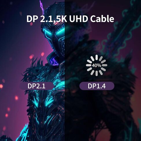 كابل ZZA DisplayPort 2.1، كابل 1.5 متر DP إلى DP لشاشة الألعاب، الرسومات، الكمبيوتر الشخصي أسود in Kuwait