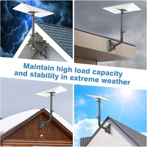 Starlink Mount with Extension-Adjust Angle Without Disassembly Tube Gen 3 Roof Mount Wall/Ceiling Mounting Kit Compatible with Starlink Standard 4/4X/V3（Black） in Saudi Arabia