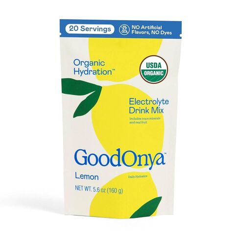 GOODONYA Organic Hydration Electrolyte Drink Mix, Certified Organic Hydration Powder, Non-GMO, Biochecked Glyphosate Free, Low Sugar, Lemonade Flavor, No Artificial Flavors, 20 Servings in Saudi Arabia