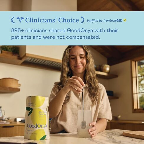 GOODONYA Organic Hydration Electrolyte Drink Mix, Certified Organic Hydration Powder, Non-GMO, Biochecked Glyphosate Free, Low Sugar, Lemonade Flavor, No Artificial Flavors, 20 Servings in Saudi Arabia