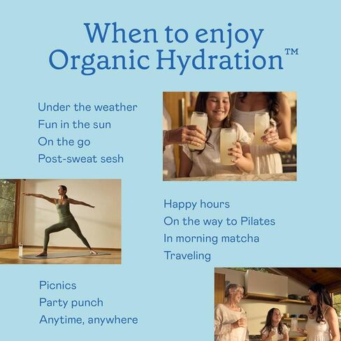 GOODONYA Organic Hydration Electrolyte Drink Mix, Certified Organic Hydration Powder, Non-GMO, Biochecked Glyphosate Free, Low Sugar, Lemonade Flavor, No Artificial Flavors, 20 Servings in Saudi Arabia