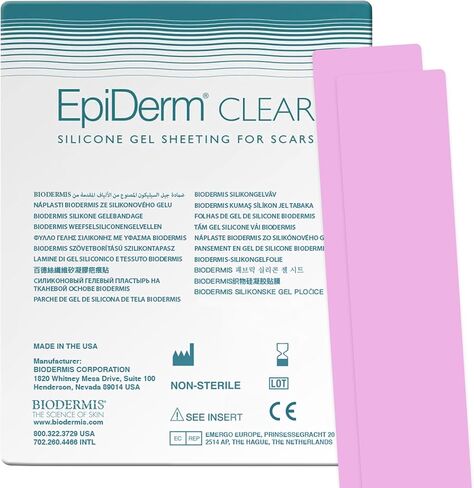 Epi-Derm Long Strip - 1.4 x 11.5 in - (1 Pair) (Clear) Silicone Scar Sheets from Biodermis in Saudi Arabia