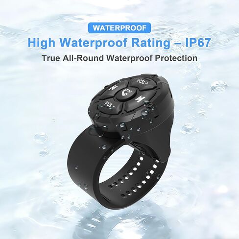 Bluetooth Media Button, Waterproof Wireless Music Controller for Car Steering Wheel, Bike & Motorcycle Handlebars, Multimedia Playback & Shutter Compatible with iPhone and Android in Kuwait