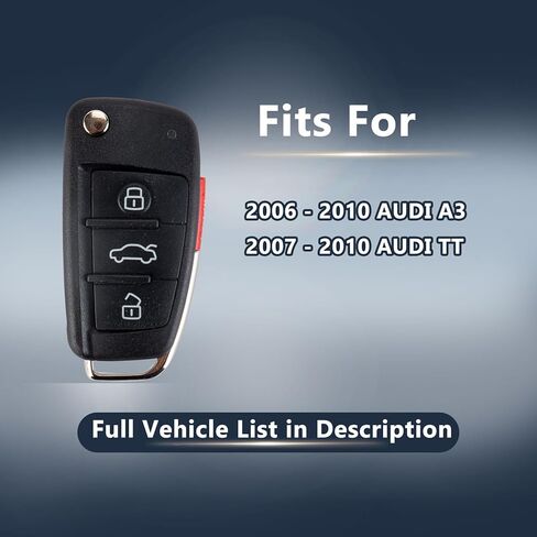 متوافق مع 2006-2010 A3 2007-2010 TT التحكم بدون مفتاح دخول السيارة مفتاح فوب عن بعد لاستبدال NBG009272T in Kuwait
