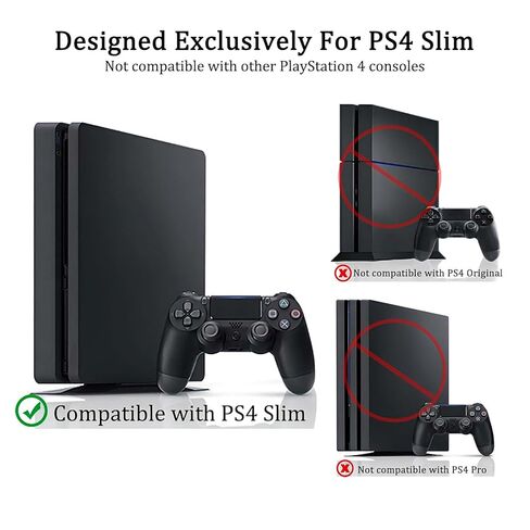 حامل حائط GETYEA لجهاز PS4 Slim مع 3 حوامل وحدات تحكم قابلة للفصل، ملحقات PS4، متوافق مع PlayStation 4 Slim (يثبت PS4 Slim بواسطة التلفزيون) in Kuwait