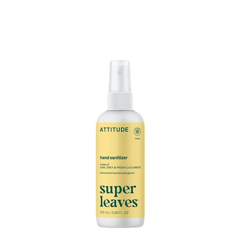 ATTITUDE Hand Sanitizer Spray for Adults and Kids, EWG Verified, Kills Bacteria and Germs, Vegan, Lemon Leaves, 3.38 Fl Oz (Spray Bottle) (Pack of 6) in Saudi Arabia