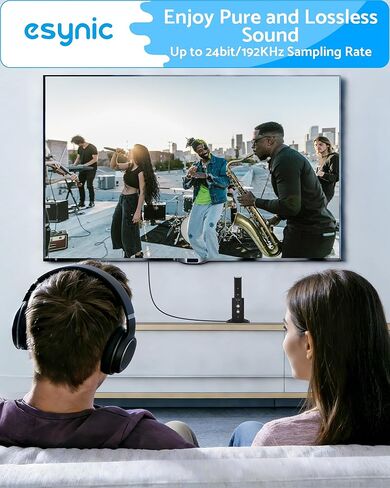 eSynic 192KHZ eARC to Optical Converter-Integrated Cable Designed-5 ft Long-USB Powerd eARC/ARC Audio Extractor-Plug& Play-Dolby5.1 & DTS 5.1 Formats-Only from HDTV to Optical Soundbar-No CEC in Saudi Arabia