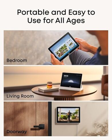 eufy Security eufy Smart Display E10، مركز المنزل الذكي، لوحة تحكم 8 بوصة، أجهزة متوافقة، أربع طرق عرض على شاشة واحدة، تنبيهات فورية للباب، تقارير الأحداث اليومية، تحكم بنقرة واحدة in Kuwait