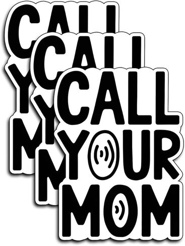 (3 قطع) ملصقات Call Your Mom اقتباس عيد الأم، هدايا جمالية مضحكة هدية من الفينيل المقاوم للماء لزجاجة مياه Kindle، ممتص الصدمات، قبعة صلبة للهاتف المحمول، تقدير ملهم - 3x2 in Kuwait