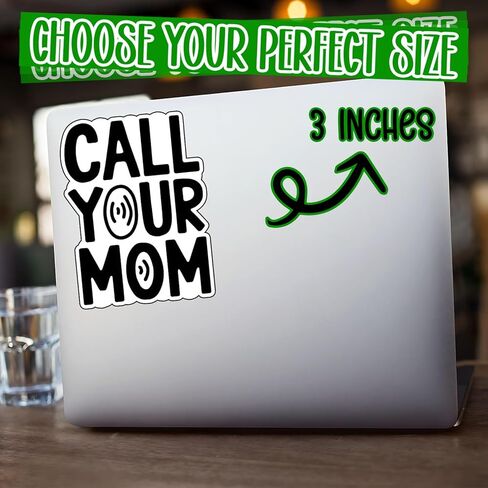 (3 قطع) ملصقات Call Your Mom اقتباس عيد الأم، هدايا جمالية مضحكة هدية من الفينيل المقاوم للماء لزجاجة مياه Kindle، ممتص الصدمات، قبعة صلبة للهاتف المحمول، تقدير ملهم - 3x2 in Kuwait