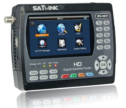 جهاز قياس الأقمار الصناعية LCD رقمي 4.3 بوصة جهاز قياس الأقمار الصناعية WS-6951 DVB-S/S2 متوافق مع جهاز استقبال عداد الإشارة الأرضية 950 ~ 2150 ميجا هرتز -65 ~ -25dBm 22 كيلو هرتز QPSK، 8PSK ترميز صوت الفيديو USB in Kuwait
