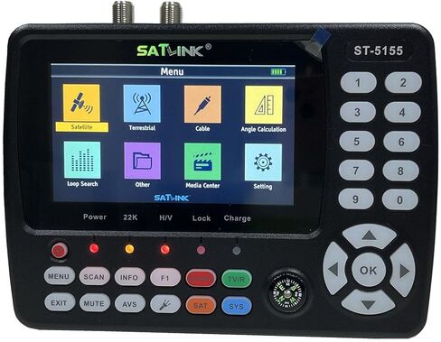 ST-5155 جهاز قياس إشارة الكابلات الفضائية والأرضية DVB-S/S2/T/T2/C كومبو متر يدعم HD 1080P MPEG-2/4 H.264/H.265 (10 بت)، QPSK، 8PSK، 16APSK، 32APSK in Kuwait