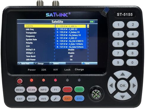 ST-5155 جهاز قياس إشارة الكابلات الفضائية والأرضية DVB-S/S2/T/T2/C كومبو متر يدعم HD 1080P MPEG-2/4 H.264/H.265 (10 بت)، QPSK، 8PSK، 16APSK، 32APSK in Kuwait