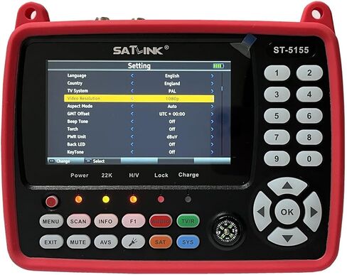 ST-5155 جهاز قياس إشارة الكابلات الفضائية والأرضية DVB-S/S2/T/T2/C كومبو متر يدعم HD 1080P MPEG-2/4 H.264/H.265 (10 بت)، QPSK، 8PSK، 16APSK، 32APSK in Kuwait