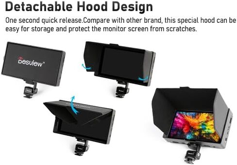 Desview Camera Monitor 4K HDMI HDR مع شاشة اللمس IPS و 3D LUT ، شاشة حقل الكاميرا DSLR/شاشة خارجية لإعداد موقع التصوير ، بيئة تصوير الاستوديو (5.5 بوصة شاشة) in Saudi Arabia