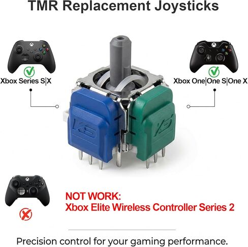 مجموعة استبدال عصا التحكم Maiweitong قطعتين TMR متوافقة مع أجهزة Xbox Series X/S، وXbox One/One S/One X، وأجزاء وحدة إصلاح عصا مكافحة الانجراف، وأغطية عصا الإبهام وأدوات الإكسسوارات in Kuwait