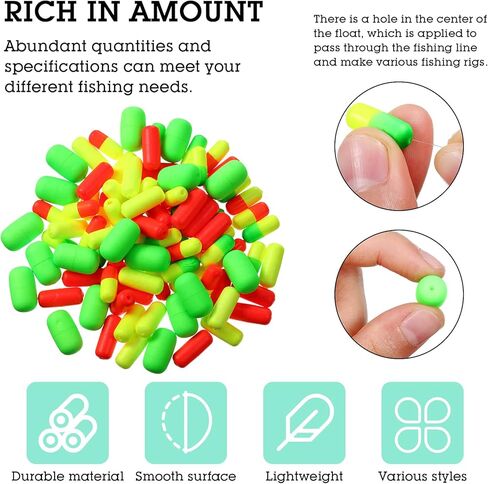 Skylety 100 Pieces Pompano Rig Floats for Surf Fishing Pill Snell Fishing Floats Making Kit for Trout Catfish Walleye in Kuwait