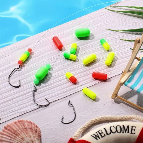 Skylety 100 Pieces Pompano Rig Floats for Surf Fishing Pill Snell Fishing Floats Making Kit for Trout Catfish Walleye in Kuwait