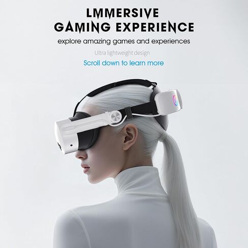 حزام مجموعة الرأس VR مع بطارية 10000 مللي أمبير في الساعة لـ Meta Quest 3/3S - إطلاق بنقرة واحدة حاصل على براءة اختراع، تصميم قابل للفصل قابل للتعديل متوافق مع Quest 2 3/3S، ألعاب VR متوازنة ومريحة in Kuwait