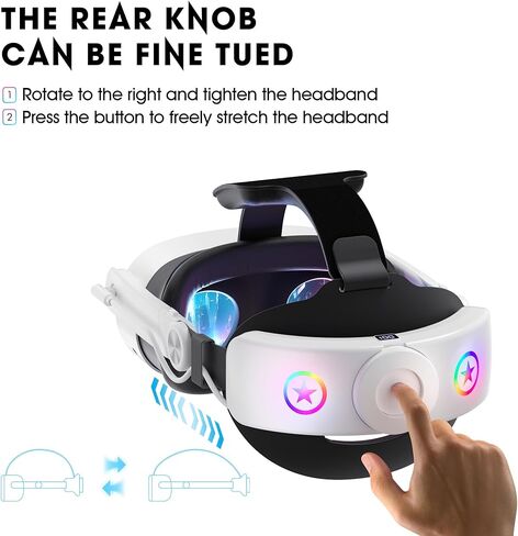 حزام مجموعة الرأس VR مع بطارية 10000 مللي أمبير في الساعة لـ Meta Quest 3/3S - إطلاق بنقرة واحدة حاصل على براءة اختراع، تصميم قابل للفصل قابل للتعديل متوافق مع Quest 2 3/3S، ألعاب VR متوازنة ومريحة in Kuwait