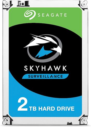 محرك الأقراص الصلبة الداخلي Seagate Skyhawk سعة 2 تيرابايت، محرك الأقراص الصلبة SATA 3.5 بوصة بسرعة 6 جيجابايت/ثانية لأنظمة مراقبة DVR وNVR، تسجيل 24/7، موديل ST2000VX007 (مجدد) in Kuwait
