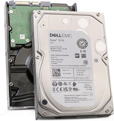 محرك الأقراص الصلبة Dell/Seagate Exos 7E10 ST8000NM023B سعة 8 تيرابايت 7200 دورة في الدقيقة SATA 6 جيجابايت/ثانية 512e 3.5 بوصة in Kuwait