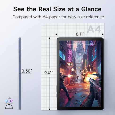 تابلت TCL TAB 10 Gen 4 Android، شاشة 10.1 بوصة FHD IPS، وحدة معالجة مركزية ثماني النواة، ذاكرة وصول عشوائي 12 جيجابايت (4 جيجابايت + 8 جيجابايت)، تخزين 128 جيجابايت، بطارية 6000 مللي أمبير، أندرويد 15، واي فاي، هيكل معدني، جهاز لوحي للطلاب والشباب والعائل in Kuwait
