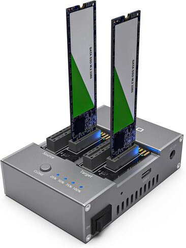 جهاز نسخ AOKO M.2/mSATA SSD، ناسخة PCIE NVMe/NGFF SSD، محطة إرساء USB C إلى NVMe SATA miniSATA، قارئ M.2 وغلاف لكليهما (مفتاح M، مفتاح B+M)، يدعم النسخ دون اتصال in Kuwait