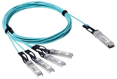 40G QSFP + إلى 4xSFP + كابل ضوئي نشط متوافق مع Cisco QSFP-4x10G-AOC10M 40GBASE-AOC QSFP + إلى 4x10G SFP + كابل إيثرنت ضوئي اندلاع AOC (10M / 33ft) in Kuwait