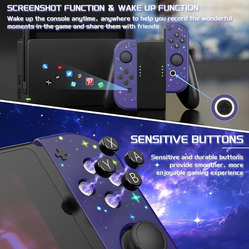 قطعة بديلة لوحدات التحكم في المفاتيح من KONGEA، لوحة ألعاب يسار ويمين متوافقة مع Nintendo Switch/OLED/Lite، مع جيروسكوبي 6 محاور، تنبيه، اهتزاز وعصا التحكم in Kuwait