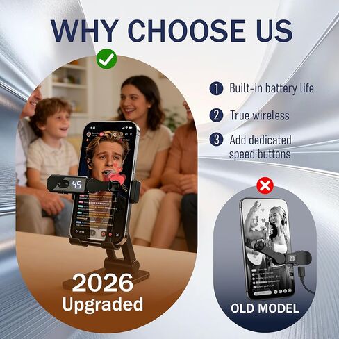 2026 أداة النقر التلقائي لـ Tiktok iPhone، 107 سرعة قابلة للتعديل، أداة التقاط الهاتف اللاسلكية القابلة لإعادة الشحن من أجل TikTok/البث المباشر، الألعاب، المهام المتكررة، حدث محدود الوقت والمهام الطويلة in Kuwait