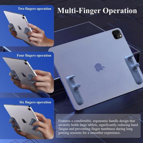 مقبض ألعاب لجهاز iPad - حامل يد من السيليكون المضاد للانزلاق، تشغيل مشغلات متعددة الأصابع، وحدة تحكم في قبضة ألعاب الكمبيوتر اللوحي قابلة للغسل وإعادة الاستخدام لـ PUBG/إخراج السكاكين/قواعد البقاء in Kuwait