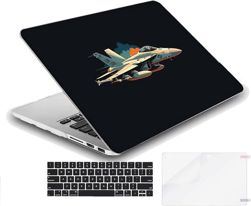 متوافق مع جهاز MacBook Pro مقاس 14 بوصة، حافظة صلبة مع غطاء لوحة مفاتيح وواقي شاشة (A2442 A2779 A2918 A2992 A3112 A3185 A3401 A3434، إصدار 2021-2025) - Fighter Jet MC22170 in Kuwait