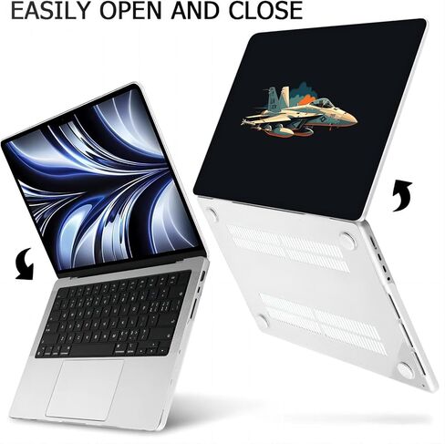 متوافق مع جهاز MacBook Pro مقاس 14 بوصة، حافظة صلبة مع غطاء لوحة مفاتيح وواقي شاشة (A2442 A2779 A2918 A2992 A3112 A3185 A3401 A3434، إصدار 2021-2025) - Fighter Jet MC22170 in Kuwait