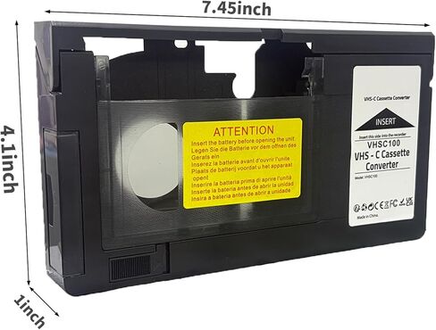 محول كاسيت VHS-C إلى VHS مزود بمحرك - مثالي لمشغل VCR، وشريط VHS لكاميرا الفيديو إلى التحويل الرقمي (غير متوافق مع 8 مم/Minidv/Hi8) مع قطعة قماش نظيفة للعدسة الصفراء in Kuwait