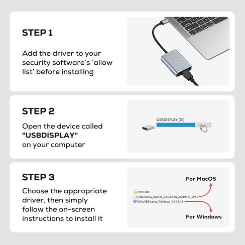 محول WENTER USB إلى HDMI، كابل محول USB 3.0 HDMI لرسومات الصوت والفيديو لشاشة الكمبيوتر المحمول وتلفزيون سطح المكتب، متوافق مع نظام التشغيل Mac OS، Windows 10/8.1/8/7 in Saudi Arabia
