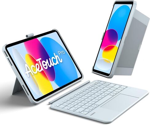 Inateck AceTouch Protective Keyboard Case for iPad A16 11th Gen 2025 11 inch, iPad 10th Gen 2022 10.9 inch, Detachable Keyboard with 5.1" Larger Touchpad, with Pencil Holder,QWERTY in Saudi Arabia