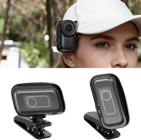 حامل مشبك حقيبة الظهر AMAZEAR لملحقات DJI Osmo Nano/Xtra Atto، حامل قبعة قابل للتعديل مع قبضة قوية، اتصال مغناطيسي سريع، خفيف الوزن لمدونات الفيديو، والسفر، أسود in Kuwait