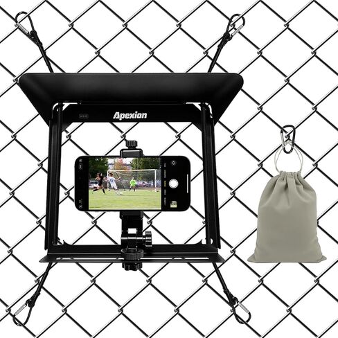 Apexion Baseball Training Equipment, Phone Stabilizer, Game Changer Fence Mount, Universal with Sunshade, Streaming kit, Phone Fence Mount (Black) in Saudi Arabia