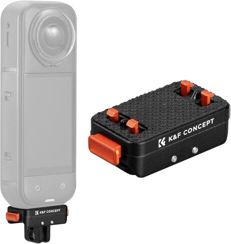 K&F CONCEPT ترقية حامل مغناطيسي سريع الفك متوافق مع Insta360 X5، مع فتحة لولبية 1/4/وصلة محول/قفل أمان، حامل قاعدة توسيع من سبائك الألومنيوم لجهاز Ace Pro 2، X4 Air in Kuwait