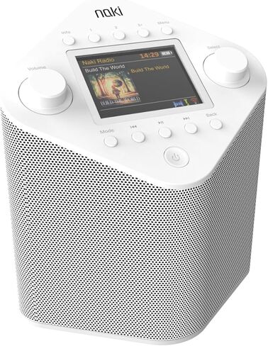 Naki Pulse - مشغل موسيقى كوشير للبث عبر الإنترنت (أبيض) مع مكبر صوت فردي بقدرة 5 وات، وقاعدة مطاطية غير قابلة للانزلاق ومزودة بتقنية Bluetooth in Kuwait