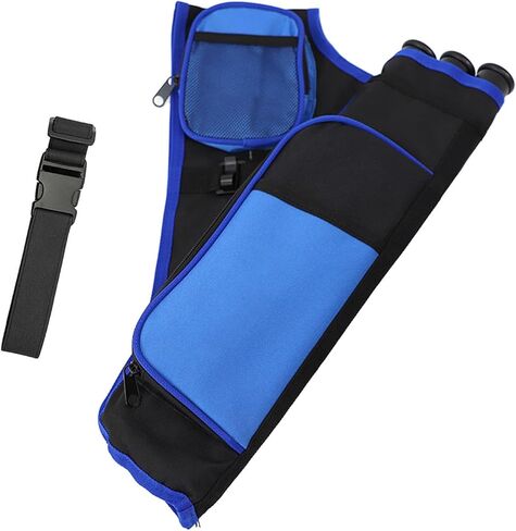 3-Tubes Hip Quiver Waist Hanged Archery Arrow Carry Bag with Pockets Adjustable Belt for Hunting, Target Practice, and Outdoor Shooting, Fits Both Youth and Adults in Saudi Arabia