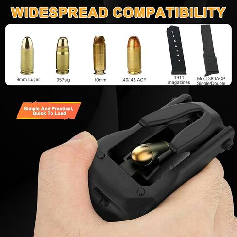 محمل سرعة المجلات يناسب المجلات 9 مم، 10 مم، .357، .40، .45 ACP، 1911، .380 | تحميل سريع وخالي من الألم، ملحق إطلاق نار متين in Kuwait
