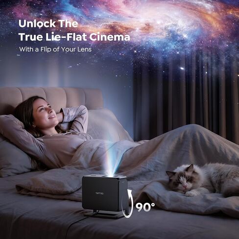 جهاز عرض ذكي [مرفق مع Google TV Stick ودعم 4K] مع واي فاي وبلوتوث، جهاز عرض صغير محمول للأفلام القصيرة في الهواء الطلق مع تطبيقات مدمجة للتركيز التلقائي لسقف غرفة النوم والمسرح المنزلي in Kuwait