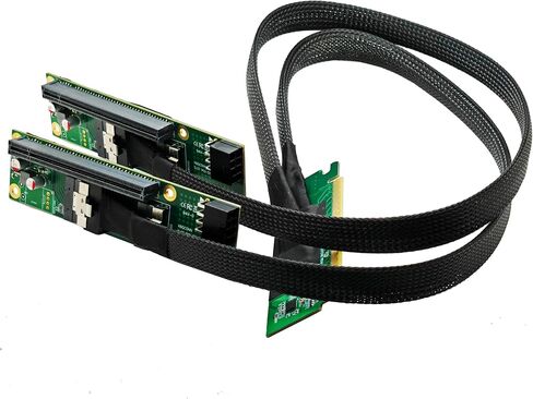 بطاقة توسيع Sintech PCI-e 4.0 16X إلى 2 منافذ PCIe 8X/16X، بطاقة تقسيم PCIe x16 إلى x8x8 مع كابل SlimSAS 8I 60 سم in Kuwait