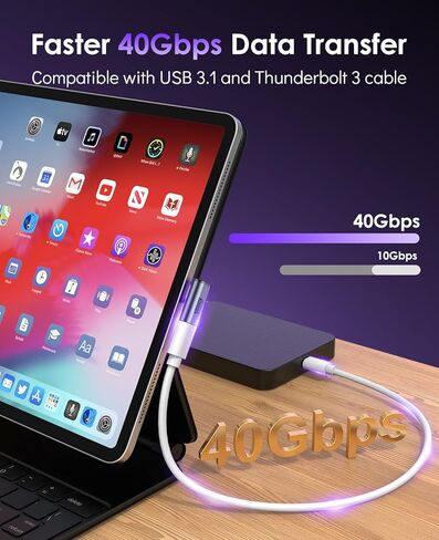 A.S 240W Magnetic Right Angle USB C Adapter(2 Pack), USB4 40Gbps 8K@60Hz Magnetic Type C Extender, USB C to USB C Adaptor 24-Pin USB C 90 Degree Adapter for Steam Deck, Switch, PC, Tablet, Phone 16 17 in Kuwait