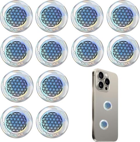 12 Pcs Emf Blocker for Cell Phone,Radiation Blocker,Emf Stickers for Cell Phone,Practical Gift for Tech Lovers for Smart Phones/Laptops Electronic Devices Blockers Silver Flower of Life in Saudi Arabia