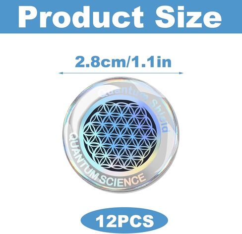 12 Pcs Emf Blocker for Cell Phone,Radiation Blocker,Emf Stickers for Cell Phone,Practical Gift for Tech Lovers for Smart Phones/Laptops Electronic Devices Blockers Silver Flower of Life in Saudi Arabia
