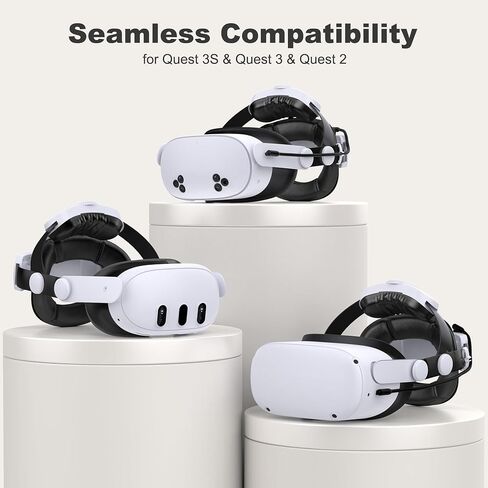 Head Strap for Meta Quest 3/3S/2, Adjustable Elite Strap with 7500mAh Detachable & Hot-Swappable Battery, Enhanced Support & Comfort, VR Headset Strap for Oculus, Extends 3–4H Playtime in Saudi Arabia